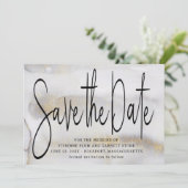 Elegante minimalistische gouden bruiloft bewaar de save the date (Staand voorkant)