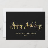 Elegante minimalistische gouden corporate kerst feestdagenkaart (Voorkant)