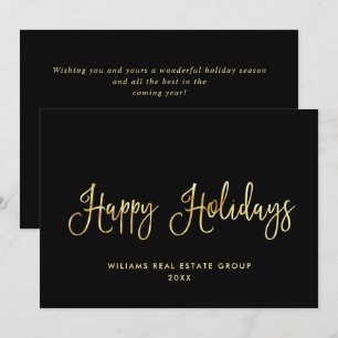 Elegante minimalistische gouden corporate kerst feestdagenkaart