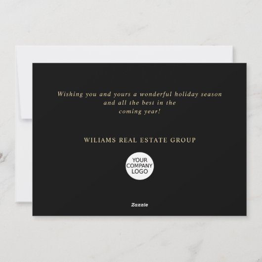 Elegante minimalistische gouden corporate kerst feestdagenkaart (Achterkant)