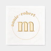Elegante minimalistische gouden folie monogram bru folie servetten (Voorkant)