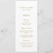 Elegante Minimalistische Gouden Formele Script Tro Menu (Voorkant)