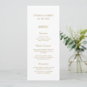 Elegante Minimalistische Gouden Formele Script Tro Menu (Staand voorkant)