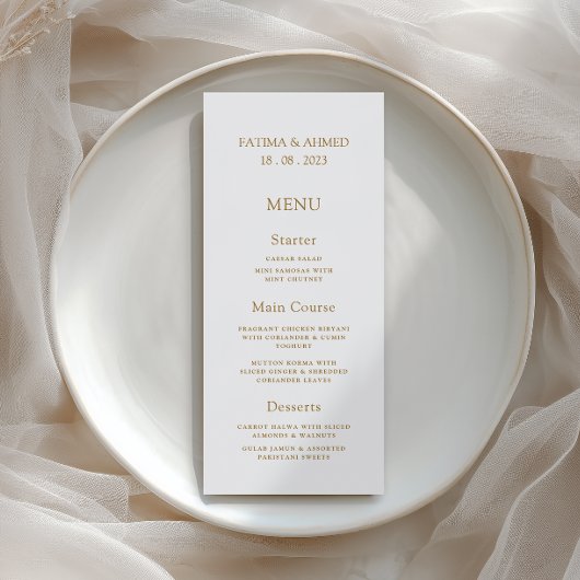 Elegante Minimalistische Gouden Formele Script Tro Menu
