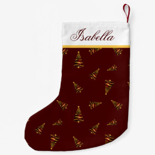 Elegante minimalistische gouden kerstboom kleine kerstsok