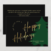 Elegante minimalistische gouden kerstgroet