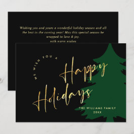 Elegante minimalistische gouden kerstgroet feestdagenkaart