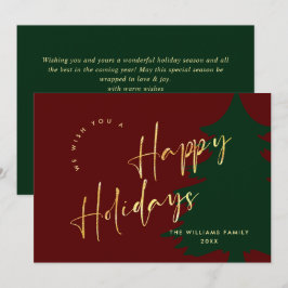 Elegante minimalistische gouden kerstgroet feestdagenkaart