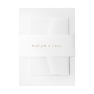 Elegante Minimalistische Gouden Monogram Bruiloft Uitnodigingen Wikkel