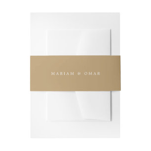 Elegante Minimalistische Gouden Monogram Trouw Uitnodigingen Wikkel