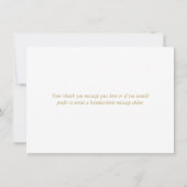 Elegante Minimalistische Gouden Script Hart Bedankkaart (Achterkant)