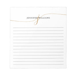 Elegante Minimalistische Gouden Script Monogram Li Notitieblok