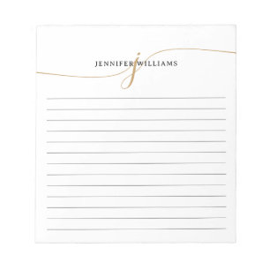 Elegante Minimalistische Gouden Script Monogram Li Notitieblok