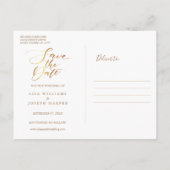 Elegante Minimalistische Gouden Script Save the Da Briefkaart (Achterkant)