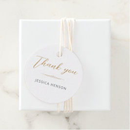 Elegante Minimalistische Gouden Script Verjaardag Bedankjes Labels