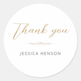 Elegante Minimalistische Gouden Script Verjaardag Ronde Sticker