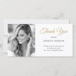 Elegante Minimalistische Gouden Script Verjaardags Bedankkaart