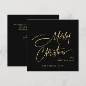 Elegante minimalistische gouden vrolijke kerst mod feestdagenkaart (Voorkant / Achterkant)