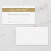 Elegante minimalistische gouden witte kaart afsprakenkaartje (Voorkant / Achterkant)