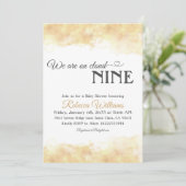 Elegante minimalistische goudwolk 9 negen Baby sho Kaart (Staand voorkant)