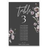 Elegante minimalistische grijs waterverf 10 gasten kaart (Voorkant)