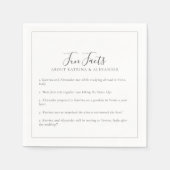 Elegante minimalistische grijs & wit leuke feiten  servet (Voorkant)