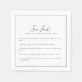 Elegante minimalistische grijs & wit leuke feiten  servet