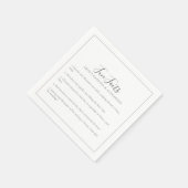 Elegante minimalistische grijs & wit leuke feiten  servet (Hoek)