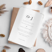 Elegante minimalistische grijze scroll bruiloft kaart