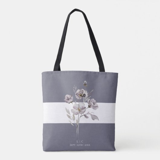 Elegante minimalistische grijze waterverf bruidsme tote bag (Achterkant)