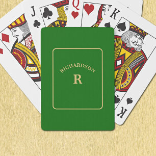 Elegante Minimalistische Groen & Goud Bridge Solit Pokerkaarten
