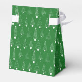Elegante Minimalistische Groen & Witte Kerstbomen Bedankdoosjes (Achterkant)