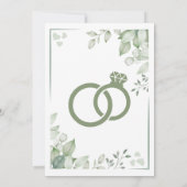 Elegante Minimalistische Groene Blad Acryl Trouw U Kaart (Achterkant)