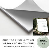 Elegante minimalistische groene bruiloft welkomstb poster