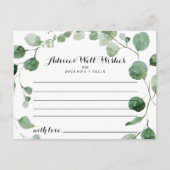 Elegante minimalistische groene eucalyptus bruilof briefkaart (Voorkant)