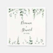 Elegante minimalistische groene eucalyptus bruilof servet (Voorkant)