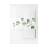 Elegante minimalistische groene eucalyptus bruilof uitnodigingen wikkel (Voorkant Voorbeeld)
