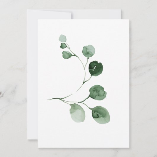 Elegante Minimalistische Groene Eucalyptus Casual  Kaart (Achterkant)