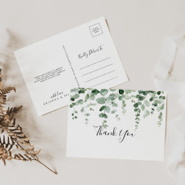 Elegante minimalistische groene eucalyptus dank u briefkaart