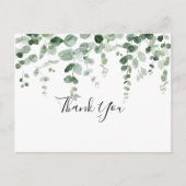 Elegante minimalistische groene eucalyptus dank u briefkaart (Voorkant)