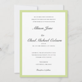 Elegante minimalistische groene grens bruiloft uit kaart
