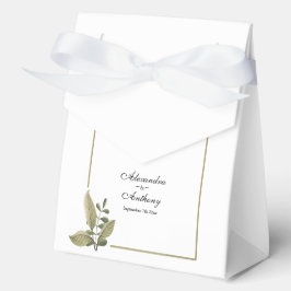 Elegante Minimalistische Groene Huwelijk Bedankdoosjes