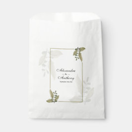 Elegante Minimalistische Groene Huwelijk Bedankzakje