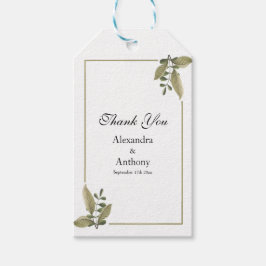 Elegante Minimalistische Groene Huwelijk Cadeaulabel