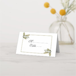 Elegante Minimalistische Groene Huwelijks Plaatska Plaatskaartje