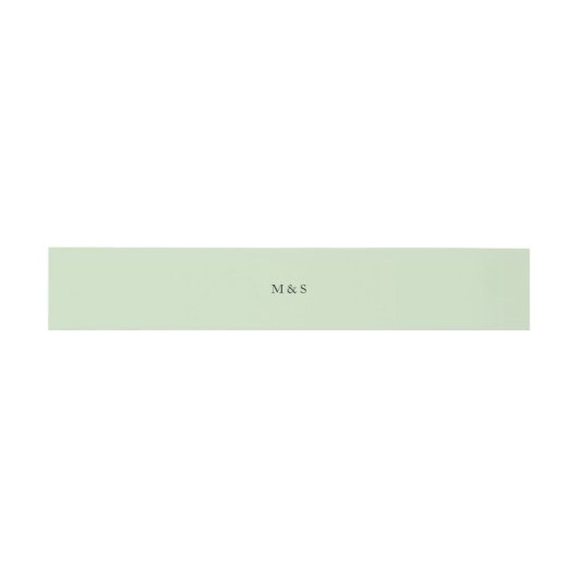 Elegante minimalistische groene Initialen Uitnodigingen Wikkel (Vlak)