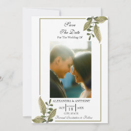 Elegante Minimalistische Groene Save The Date