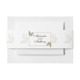 Elegante Minimalistische Groene Trouwuitnodiging Uitnodigingen Wikkel