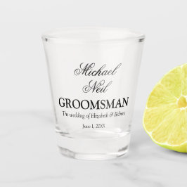 Elegante minimalistische groomsman cadeau shot glas
