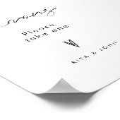 Elegante minimalistische gunst bruiloft tafel teke poster (Hoek)